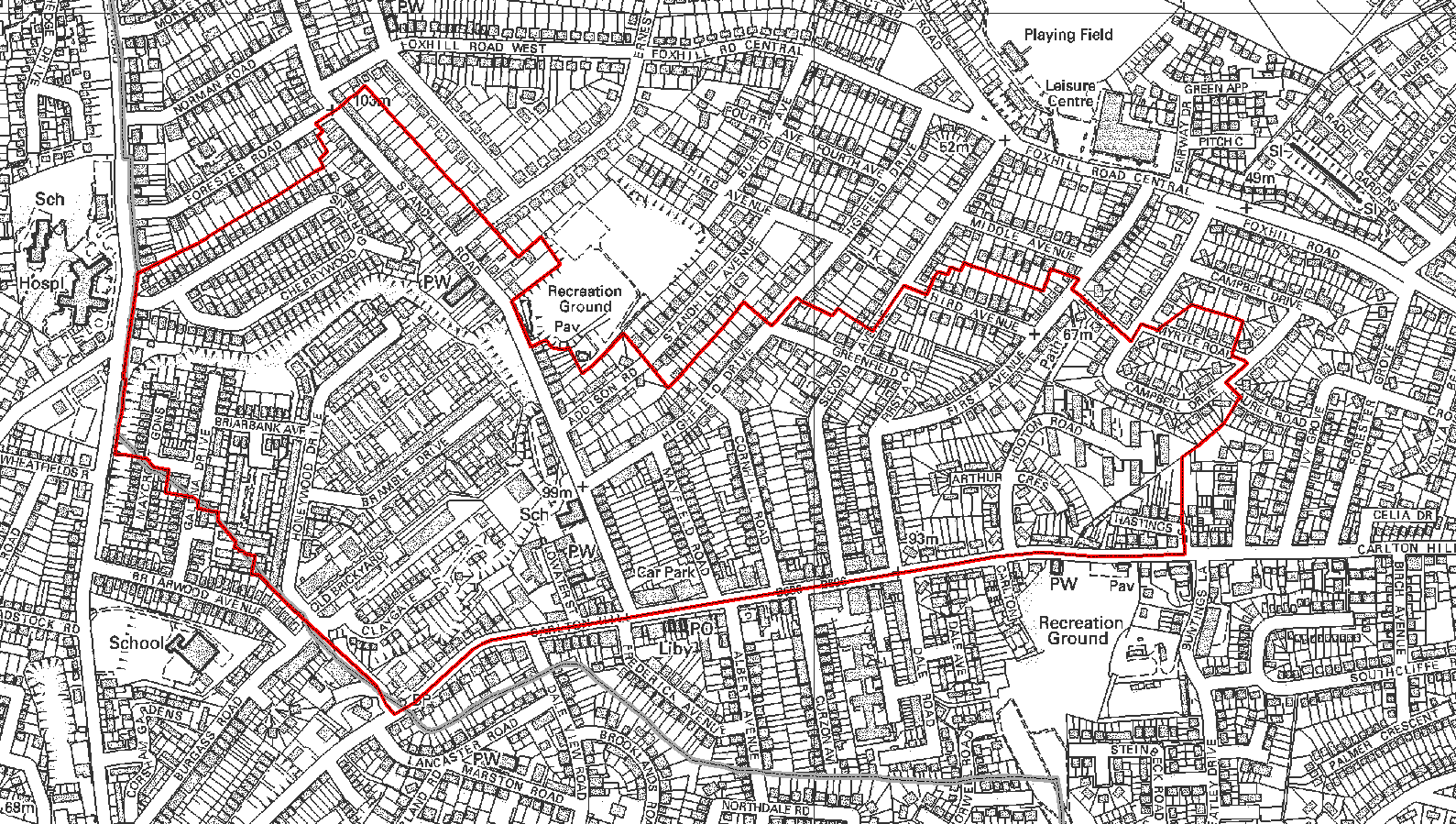 Map of Proposed Selective Licensing designation area for Carlton Hill